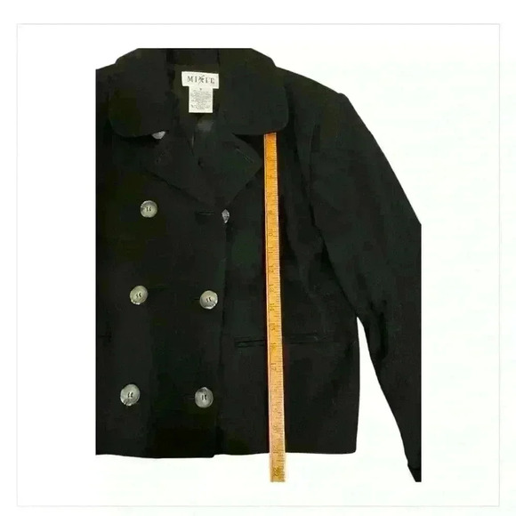 Mixit Women's Vintage Black Cropped Peacoat Jacket Size M - Picture 5 of 5